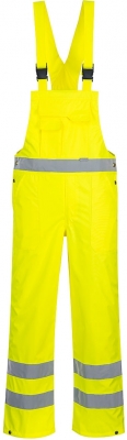 Pantaloni cu pieptar Hi-Vis, necaptusiti, galben, regular, Portwest