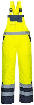 Salopeta cu pieptar Hi-Vis, captusita, galben, regular, contrast, Portwest
