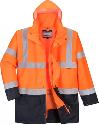 Jacheta Hi-Vis Essential 5-in-1 Two Tone, Portocaliu/Navy, Portwest 