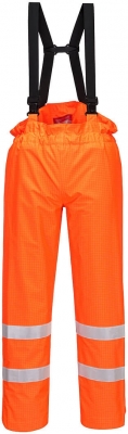 Pantaloni  Hi-Vis captusiti, ignifugi si antistatici, portocaliu, regular,  Bizflame Rain, Portwest