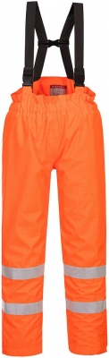 Pantaloni captusiti Bizflame Rain Hi-Vis antistatici FR, portocaliu, regular, Bizflame Essential, Portwest