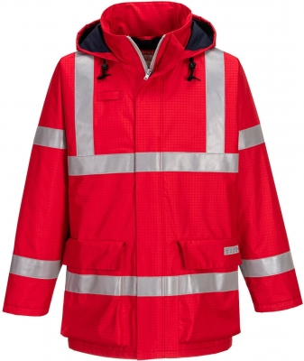 Jacheta Bizflame Rain antistatica FR, rosu, regular, Portwest