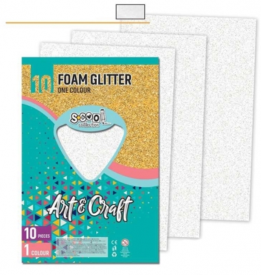 Hartie buretata alba cu sclipici 10 buc/set S-Cool 