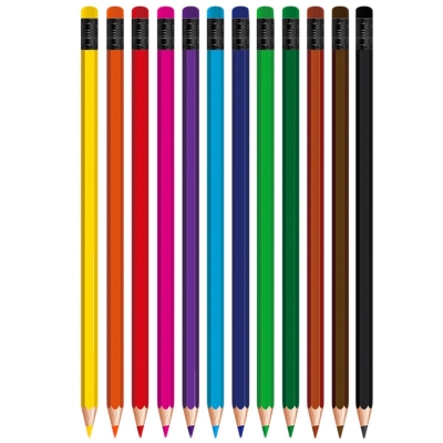 Creioane colorate cu radiera, 12 culori/set S-Cool 