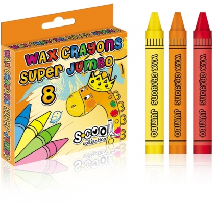 Creioane cerate Jumbo, 8 buc/set S-Cool