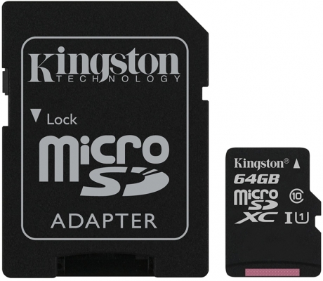 Card de memorie MicroSDXC, 64 GB, Canvas Select, Class 10 + Adaptor Kingston