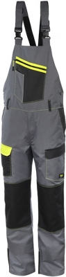 Pantaloni cu pieptar, negru / gri / galben, Shelter, Rock Safety