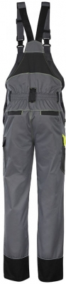 Pantaloni cu pieptar, negru / gri / galben, Shelter, Rock Safety