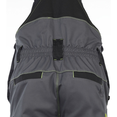 Pantaloni cu pieptar, negru / gri / galben, Shelter, Rock Safety