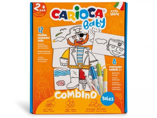 Set creativ markere, Baby 2+ Tales, 8 culori/set, Carioca 