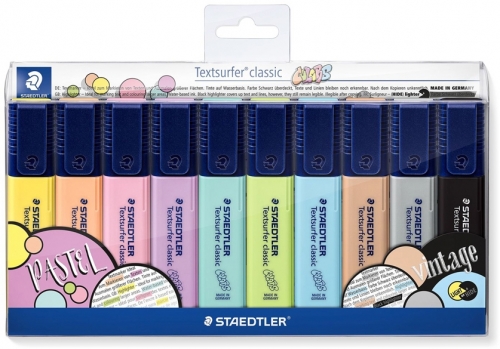 Textmarker Textsurfer Classic Pastel & Vintage Colors 364 C 10 buc/set Staedtler