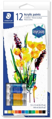 Culori acrilice 8500, 12 tuburi/set Staedtler