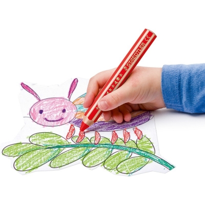 Creioane colorate 3 in 1 + ascutitoare Noris Buddy, 12 culori/set Staedtler