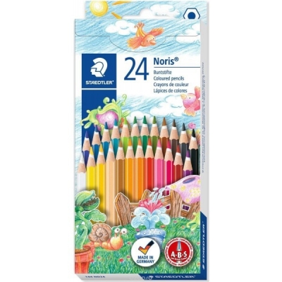 Creioane colorate Noris 144, 24 culori/set Staedtler