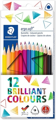 Creioane colorate Ergosoft, 12 culori/set Staedtler