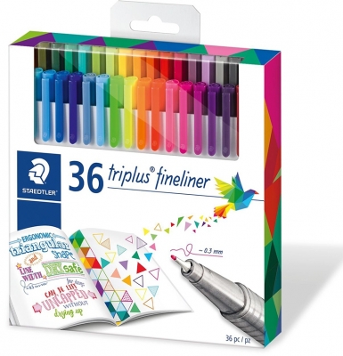 Fineliner Triplus 334, 36 culori/set Staedtler