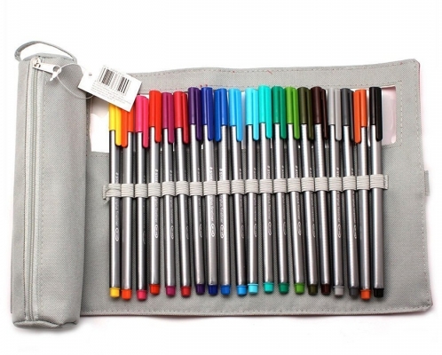 Fineliner Triplus 20 culori + penar Staedtler