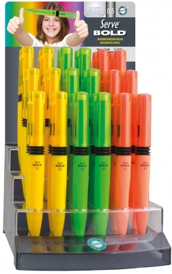 Creioane mecanice 0.5 mm, Bold, diverse culori, 36 buc/display Serve