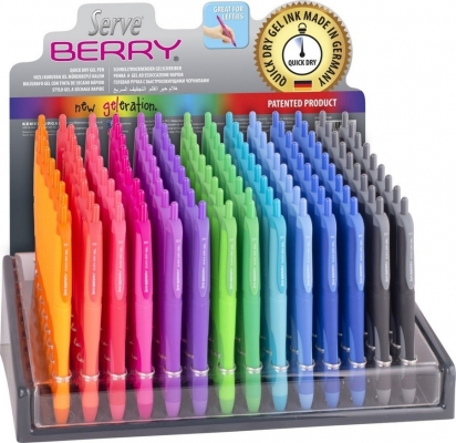 Pix cu gel Berry 0.7 mm 126 bucati prezentare pe display SERVE