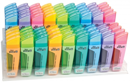 Mine 2B creion mecanic, 0.5 mm/0.7 mm, Double Erase, 80 mine/cutie cu radiera, diverse culori, 81 buc/display Serve