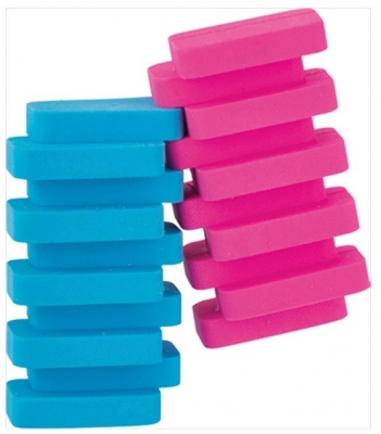 Radiera Steps culori fluorescente 2 bucati/blister display 18 bucati SERVE