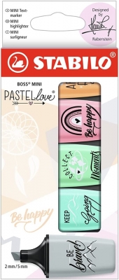 Textmarker Boss Mini Pastellove 5 culori/set Stabilo 