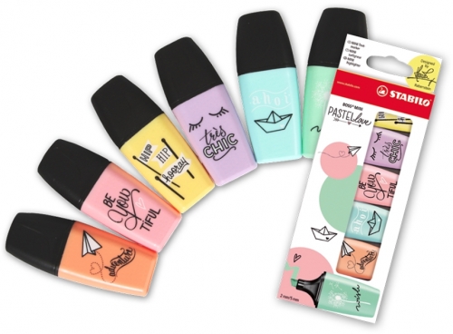 Textmarker Boss Mini Pastel Love 6 culori/set Stabilo