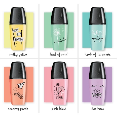 Textmarker Boss Mini Pastel Love 6 culori/set Stabilo