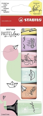 Textmarker Boss Mini Pastellove 6 culori/set Stabilo