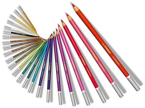 Creioane colorate CarbOthello cutie metal 24 culori/set Stabilo