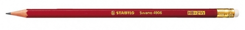 Creion grafit 4906/hb cu radiera corp rosu Swano Stabilo