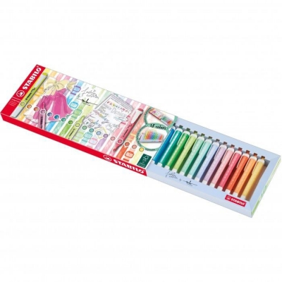 Textmarker Swing Cool Pastel, 18 culori/set Stabilo 
