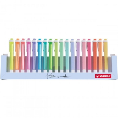 Textmarker Swing Cool Pastel, 18 culori/set Stabilo 