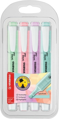 Textmarker Swing Cool Pastel 4 culori/set Stabilo 