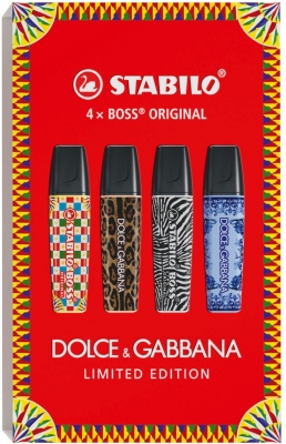 Set textmarker 4 culori Stabilo Boss Original Dolce&Gabbana Editie Limitata