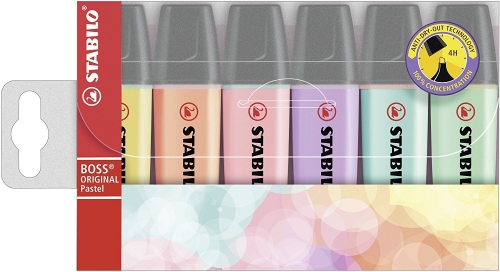 Textmarker Boss Original Pastel 6 culori/set Stabilo