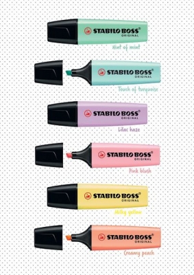 Textmarker Boss Original Pastel 6 culori/set Stabilo