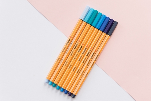 Liner Point 88, 0.4 mm, nuante albastru, 8 buc/set Stabilo