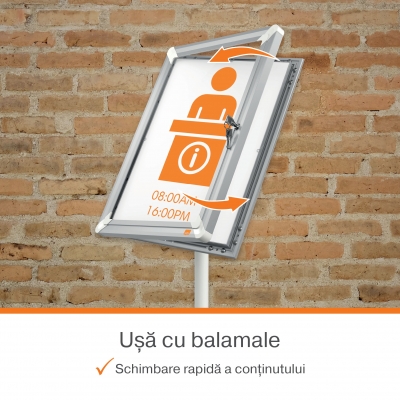 Stativ rama NOBO Premium Plus, cu cheie, A3, gri