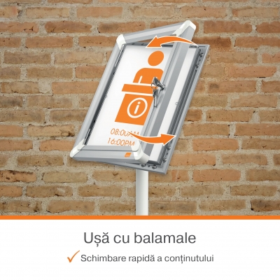 Stativ rama NOBO Premium Plus, cu cheie, A4, gri