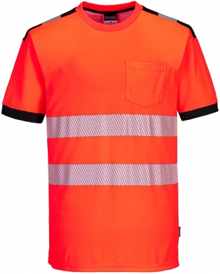 Tricou Hi-Vis S/S, rosu/negru, PW3, Portwest