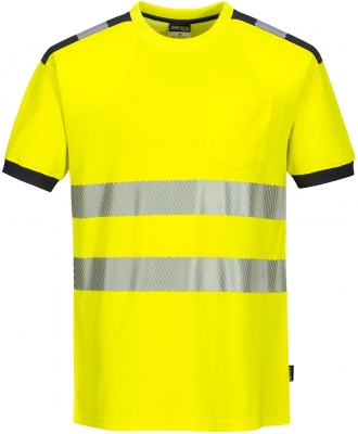 Tricou Hi-Vis S/S, galben/gri, PW3, Portwest