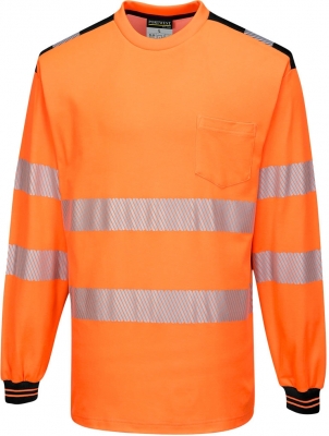 Tricou Hi-Vis L/S , portocaliu/negru, regular, PW3, Portwest