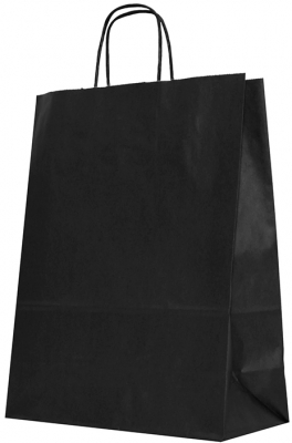 Sacose din hartie 12 x 9 x 40 + 5 cm, culoare negru