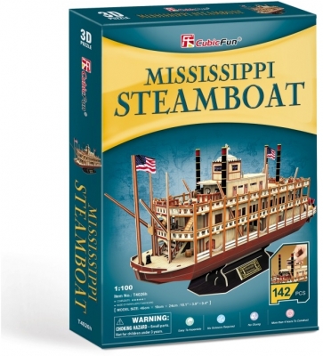 Puzzle 3D Nava Mississippi Steamboat Usa 142 Piese Cubicfun