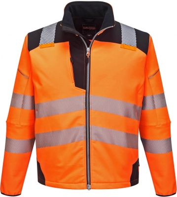 Jacheta Softshell Hi-Vis Vision PW3, Portocaliu/Negru, Portwest 