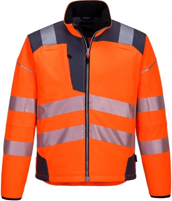 Jacheta Softshell Hi-Vis Vision PW3, Orange/Gri, Portwest 