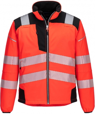 Jacheta Softshell Hi-Vis Vision PW3, Rosu/Negru, Portwest 
