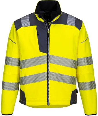 Jacheta Softshell Hi-Vis Vision PW3, Galben/Gri, Portwest 