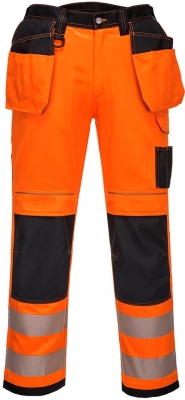 Pantaloni de lucru Hi-Vis holster, portocaliu/negru, regular, PW3, Portwest